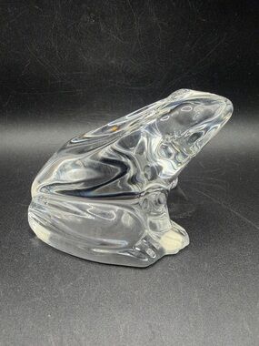 Baccarat France Crystal Frog Figurine Paperweight Collectible Figure Figural